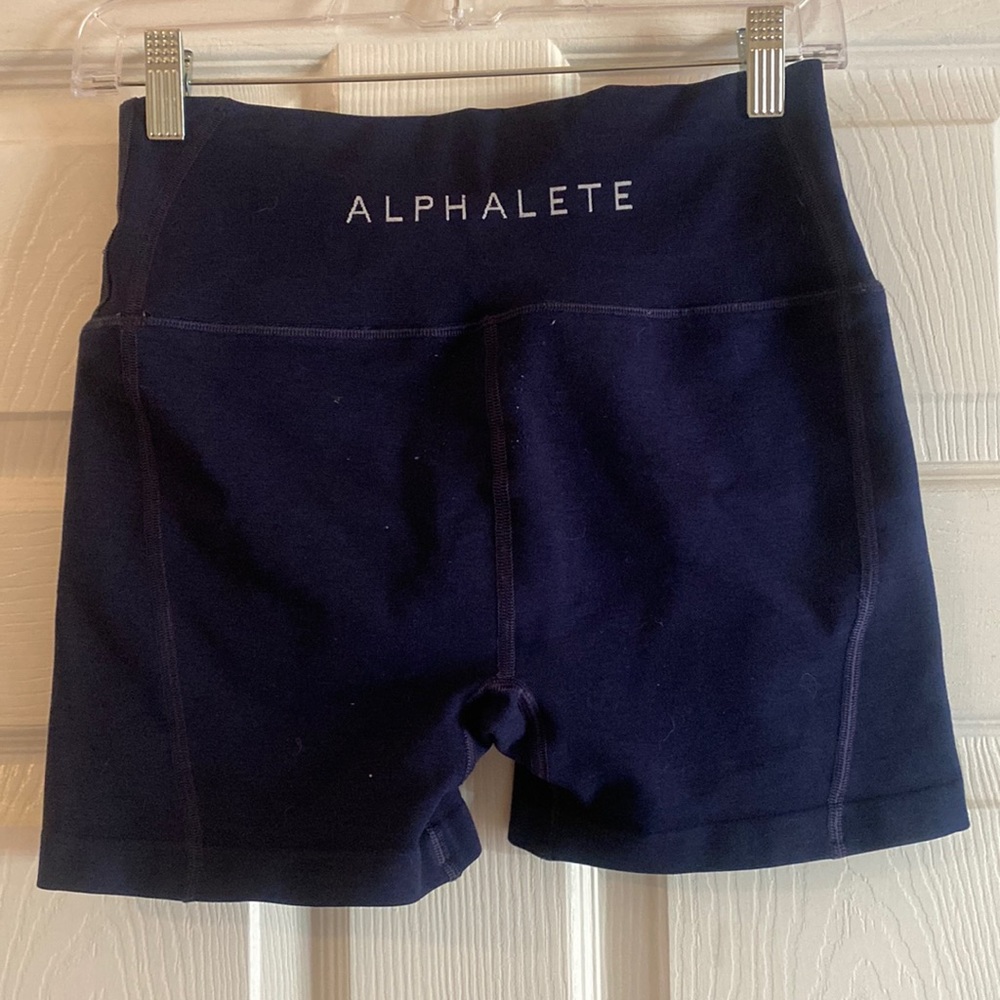 Navy blue Alphalete compression shorts